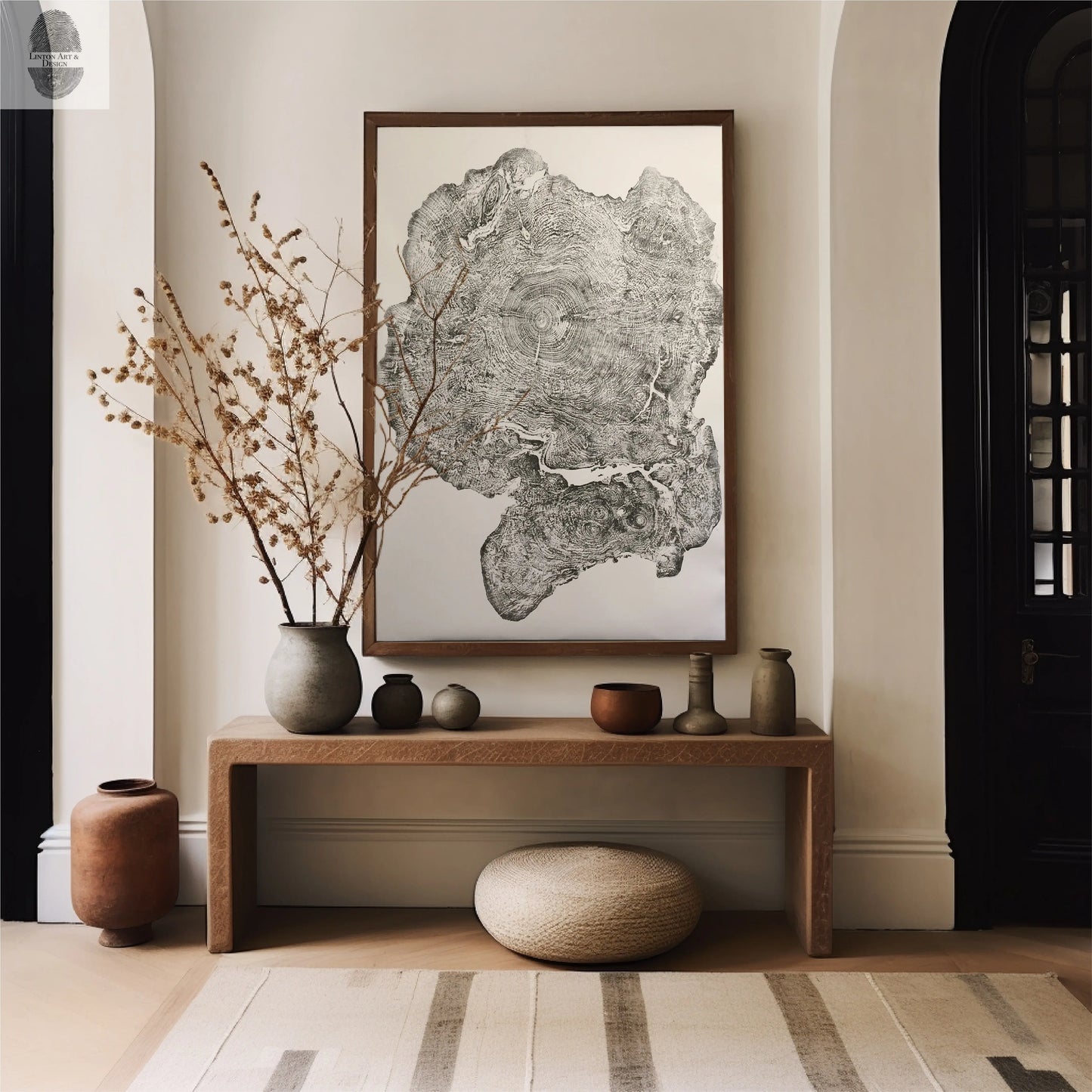 Big Leaf Maple, Tree ring print, Massachusetts art, Oversized tree ring Art, hand pressed tree rings, tree ring art print, Arborist art gift lintonart