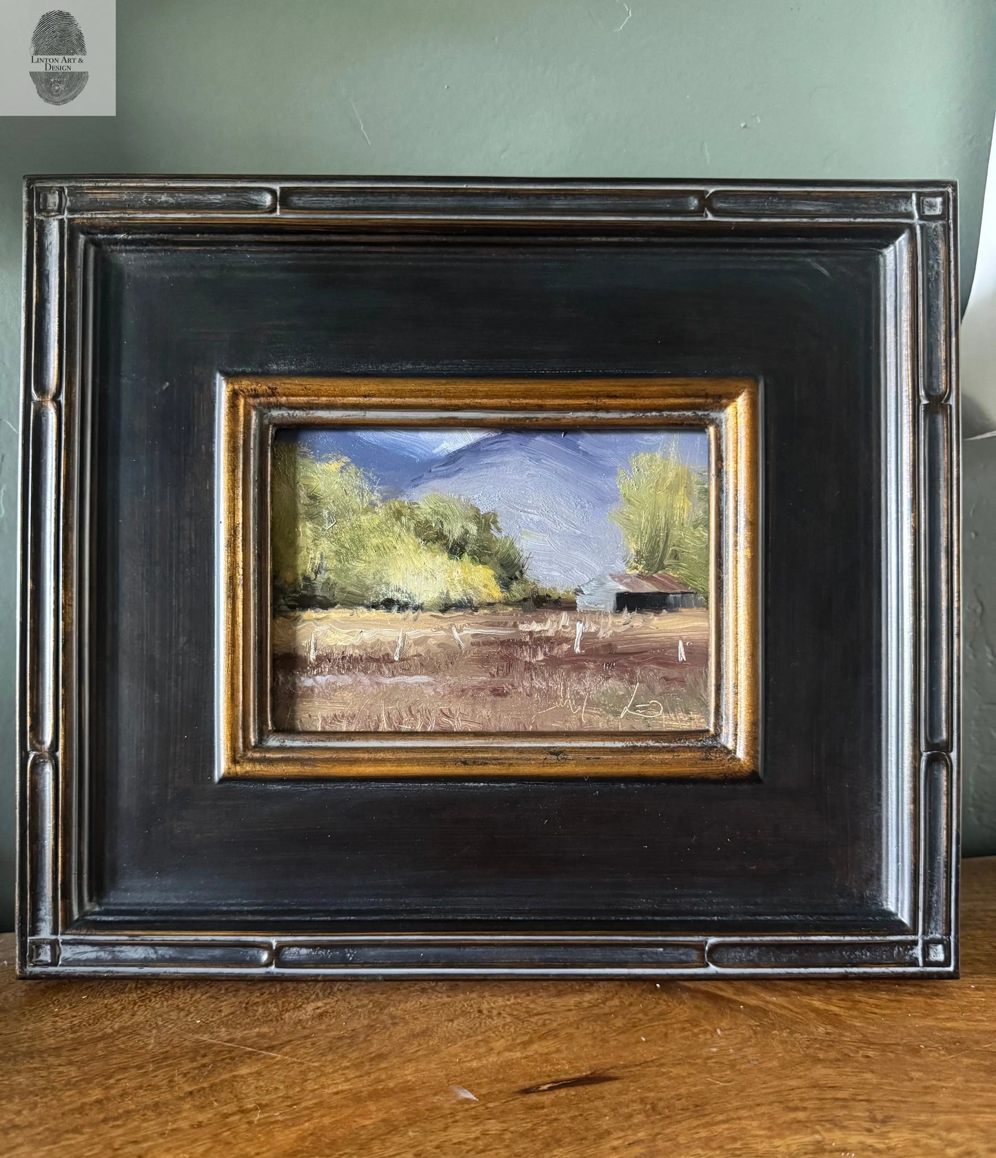 Fields Edge. 5x7 Original Oil Painting lintonart