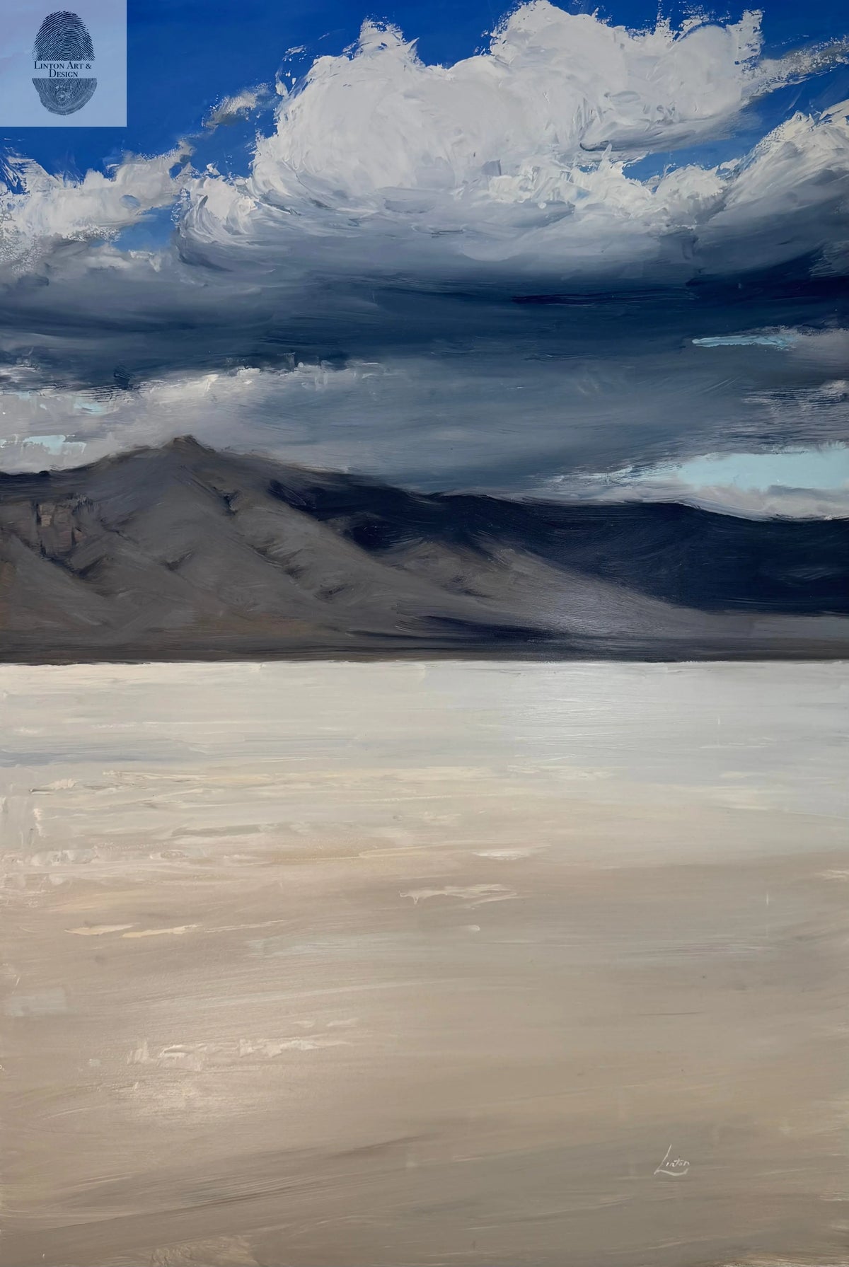 Promontory Mountains from Rozel Bay lintonart