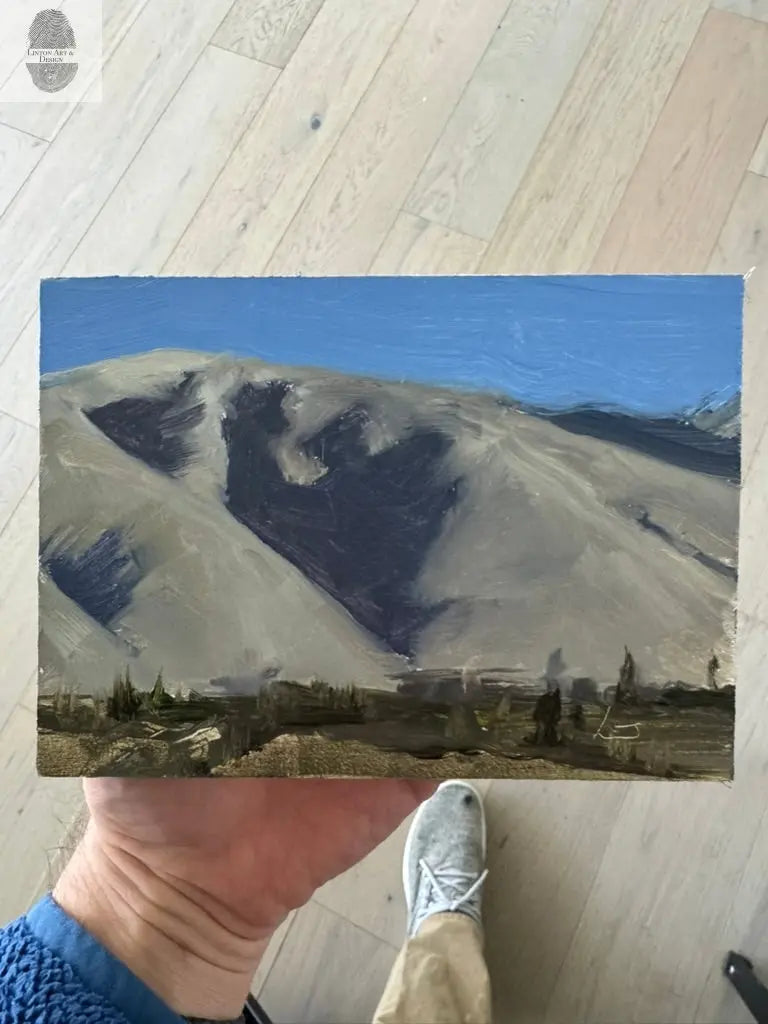 Purple Hills. 5x7 Original Oil Painting lintonart