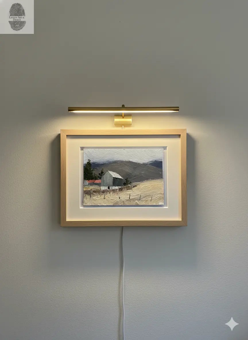 Purple Mountains and the Barn. 5x7 Original Oil Painting lintonart