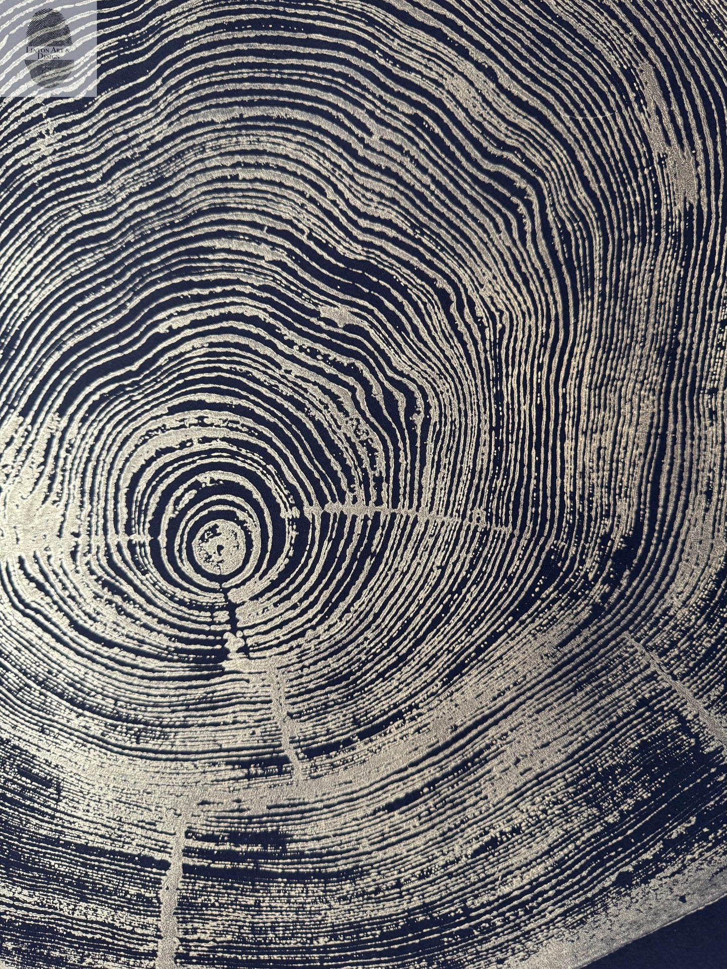 San Francisco Redwood. Gold and Black, 36x48 Inches. Original Signed artwork made from Real Redwood lintonart