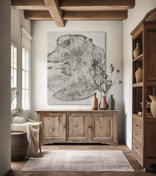 Redwood Tree, Tree Ring Print, California Coast, Wood Slice Wall Art, Huge Wall Art, Natural Wood Slices 52”x72”