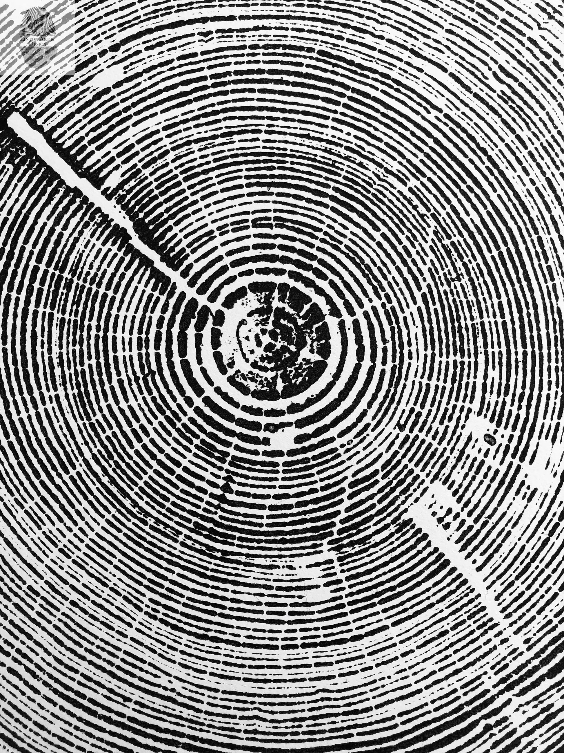 Alabama Tree Ring Print, Alabama art print, made by hand from a real tree from Birmingham area, Original woodcut print, 18x24 inch paper lintonart