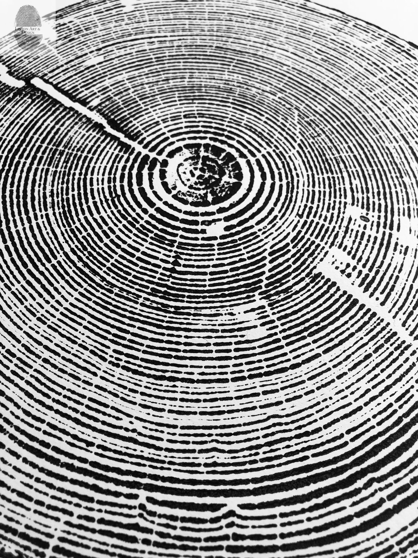 Alabama Tree Ring Print, Alabama art print, made by hand from a real tree from Birmingham area, Original woodcut print, 18x24 inch paper lintonart