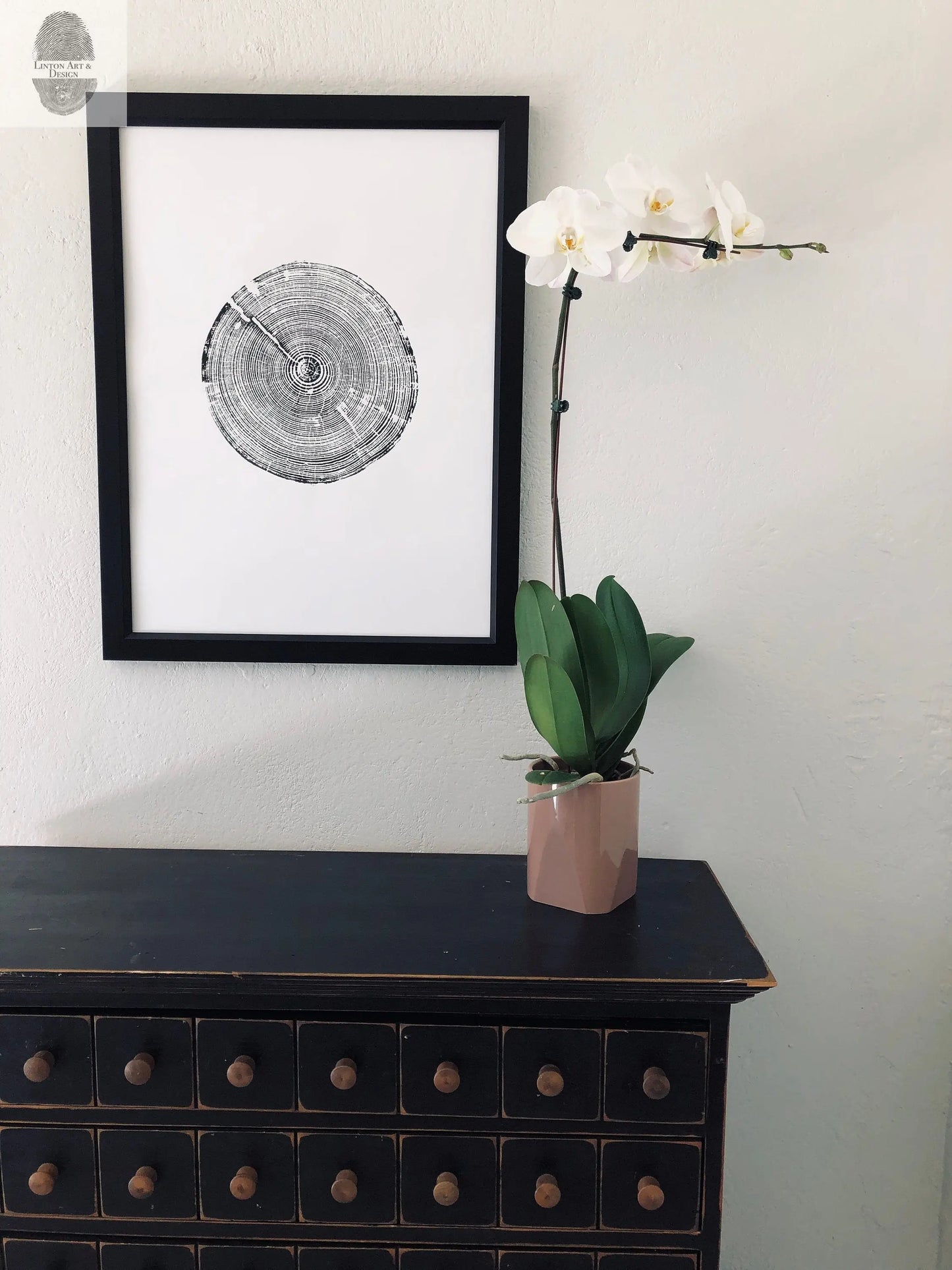 Alabama Tree Ring Print, Alabama art print, made by hand from a real tree from Birmingham area, Original woodcut print, 18x24 inch paper lintonart