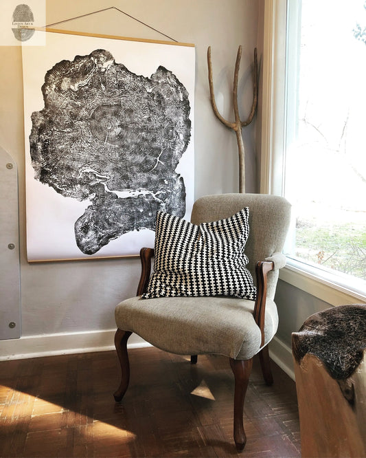 Big Leaf Maple, Tree ring print, Massachusetts art, Oversized tree ring Art, hand pressed tree rings, tree ring art print, Arborist art gift lintonart