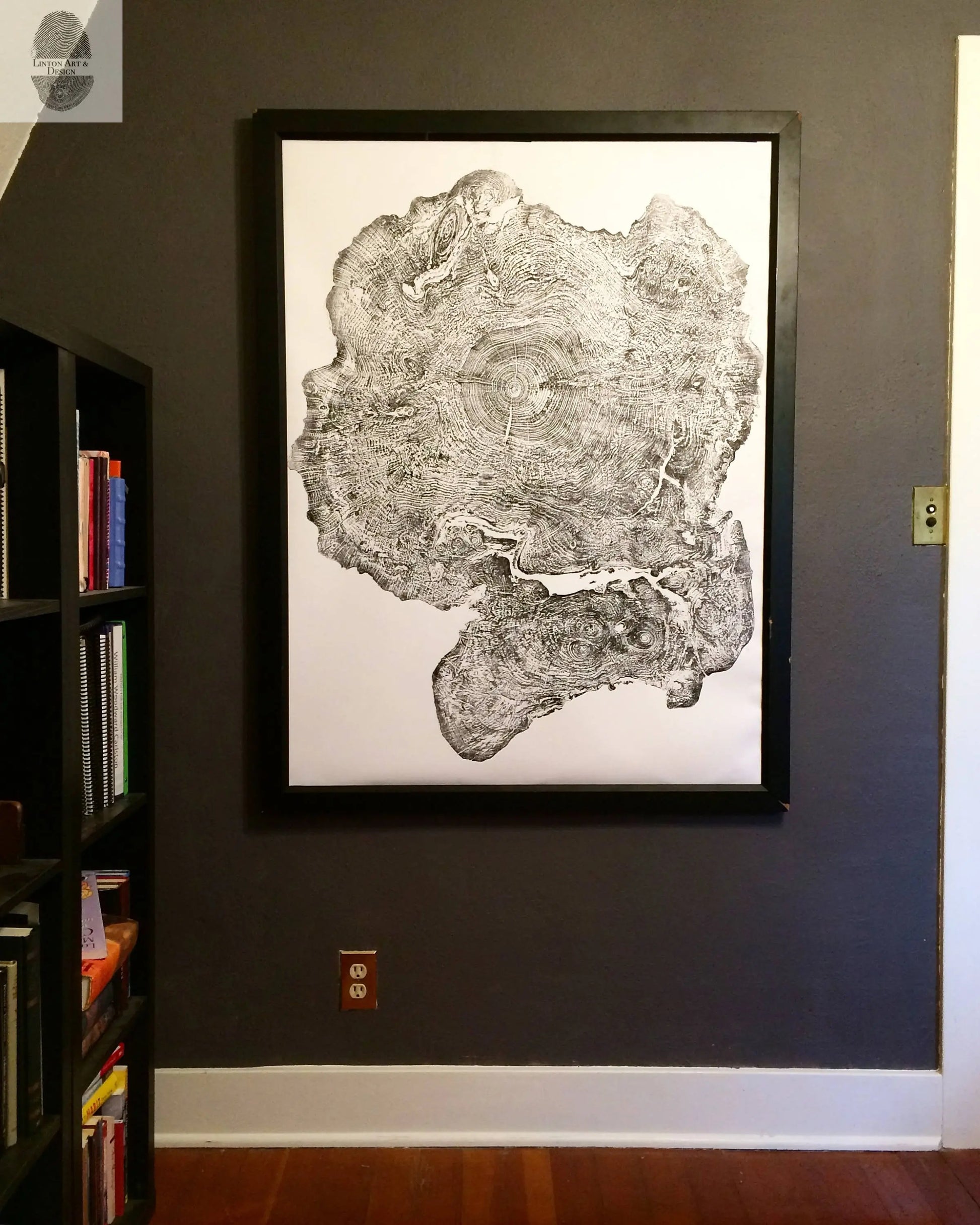 Big Leaf Maple, Tree ring print, Massachusetts art, Oversized tree ring Art, hand pressed tree rings, tree ring art print, Arborist art gift lintonart