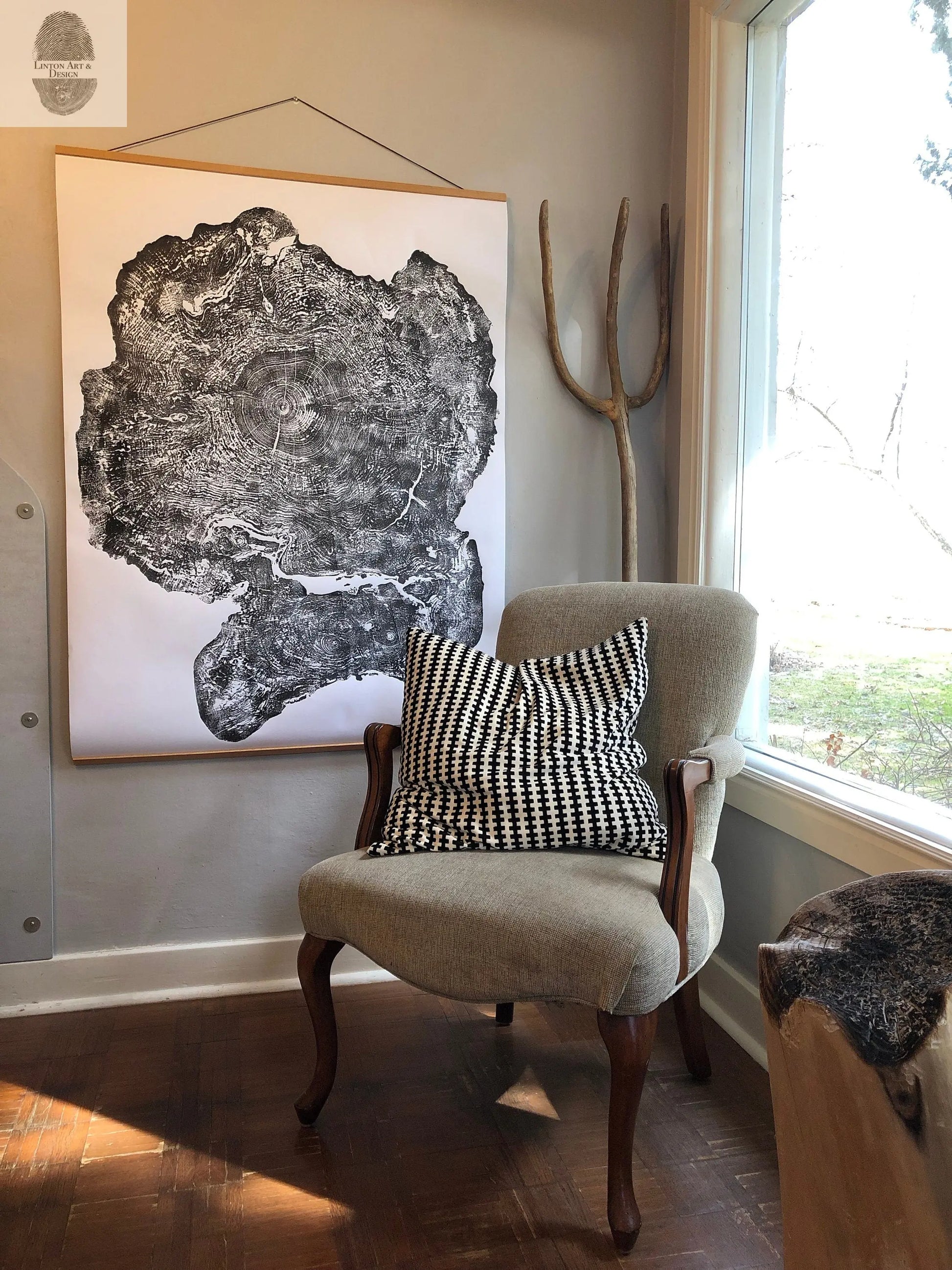 Big Leaf Maple, Tree ring print, Massachusetts art, Oversized tree ring Art, hand pressed tree rings, tree ring art print, Arborist art gift lintonart
