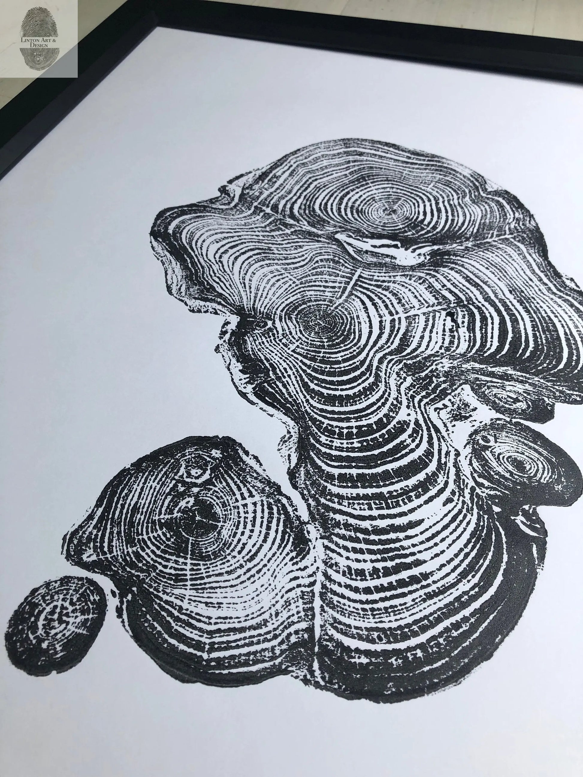 Cypress from Ireland, Tree ring art print, Tree stump print, first anniversary gift, 18x24 inch woodcut, fifth anniversary gift, Linton Art lintonart