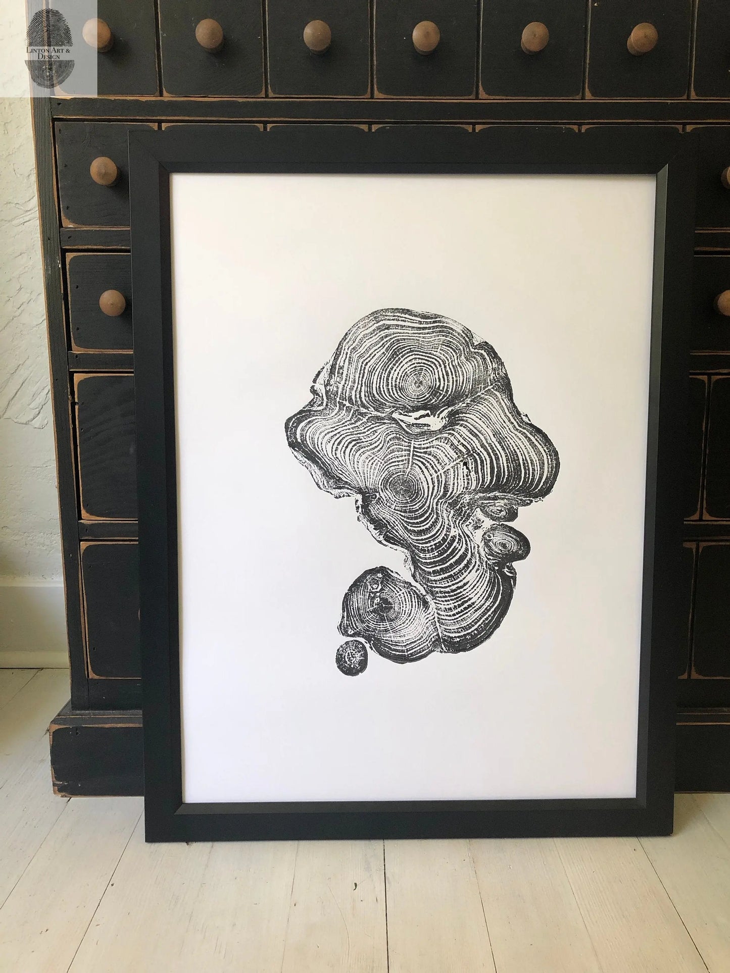 Cypress from Ireland, Tree ring art print, Tree stump print, first anniversary gift, 18x24 inch woodcut, fifth anniversary gift, Linton Art lintonart
