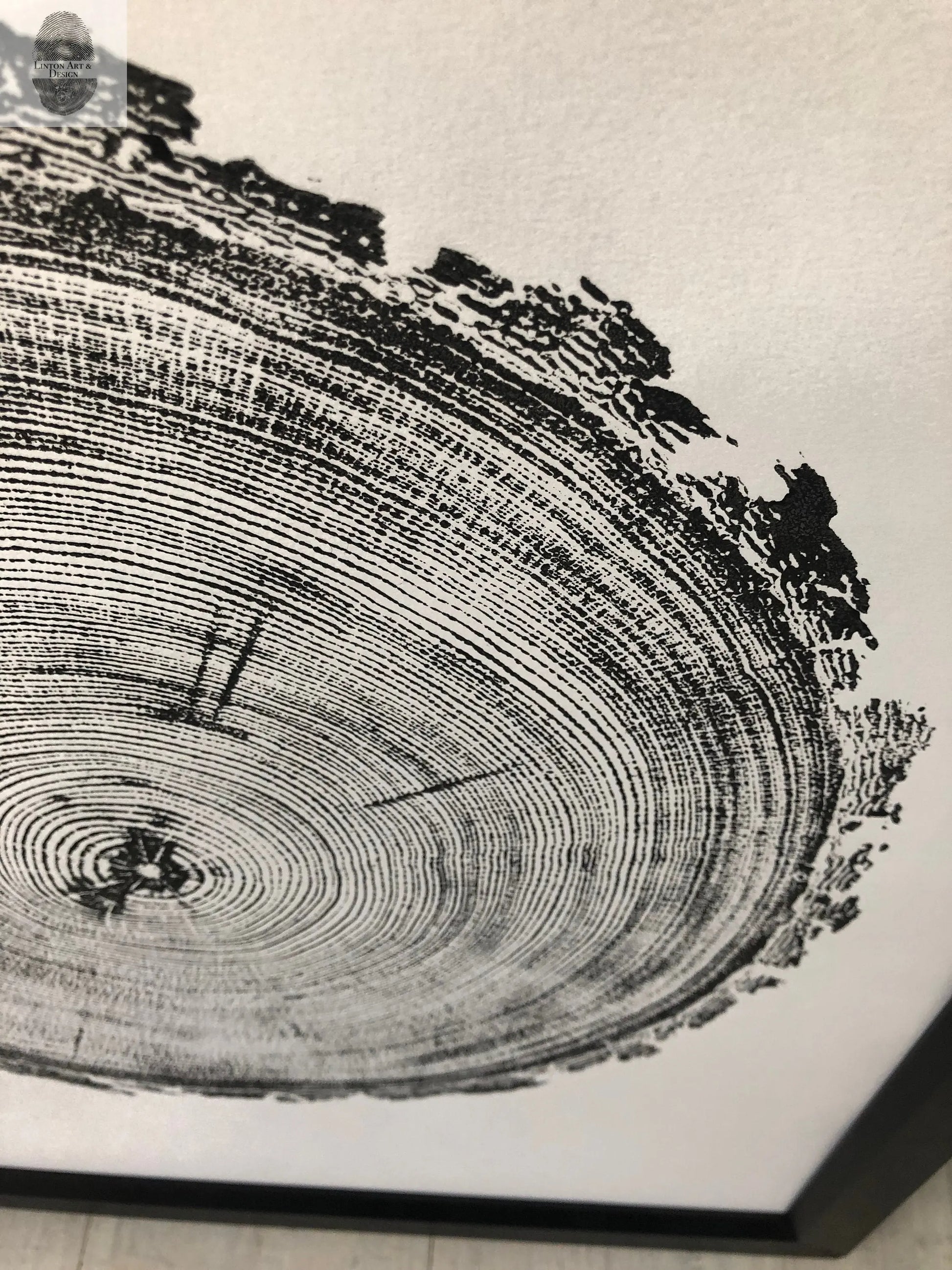 Denver Art, Rocky Mountains, Pine Tree Art, Tree ring Print, Woodcut Print lintonart