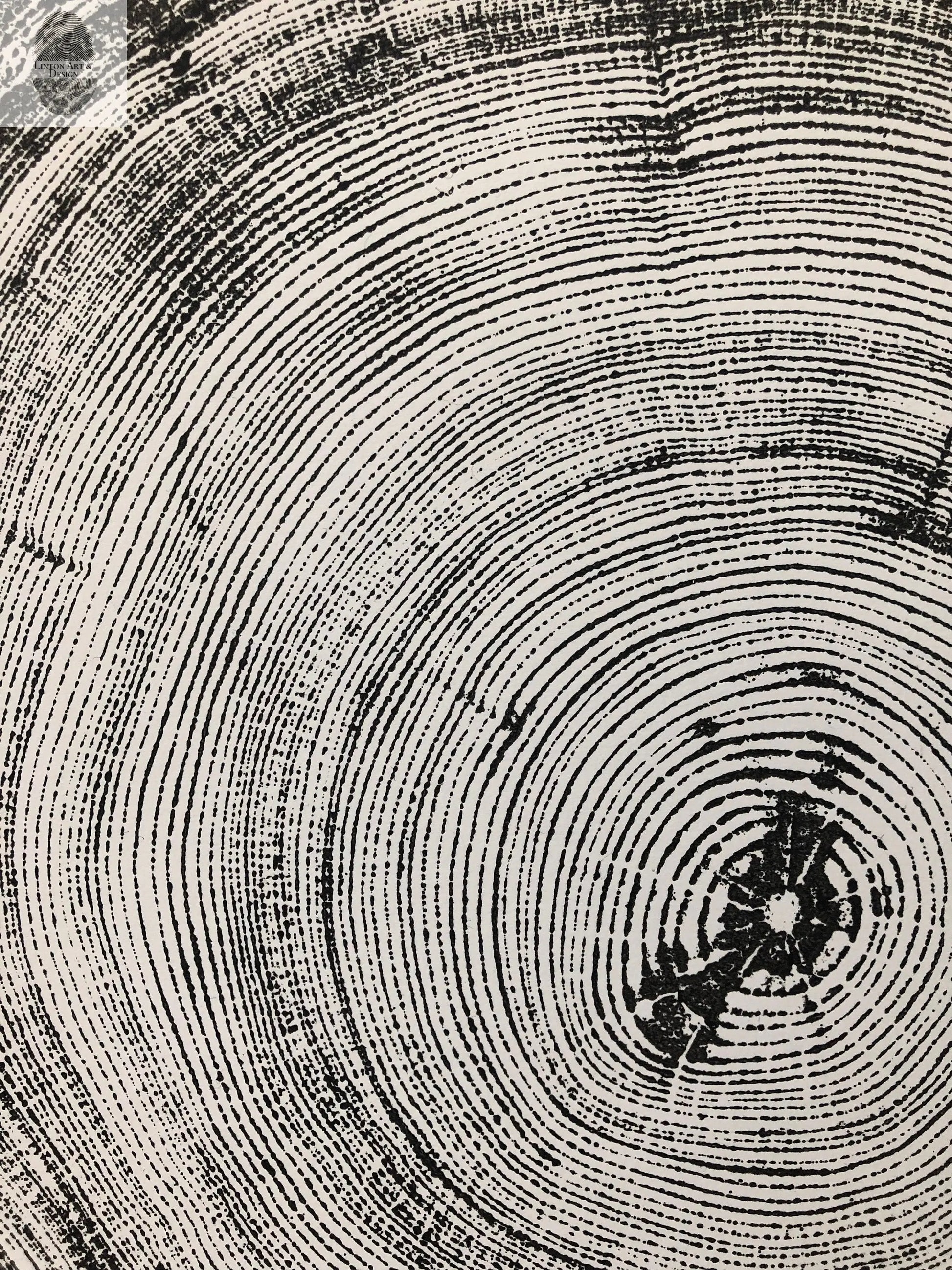 Denver Art, Rocky Mountains, Pine Tree Art, Tree ring Print, Woodcut Print lintonart