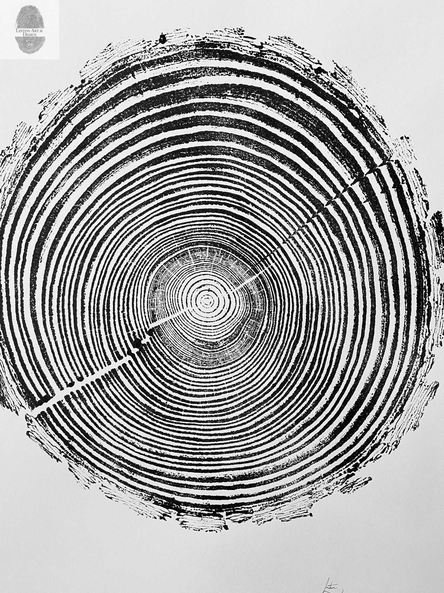 Georgia Pine, Tree ring print, Tree stump art, Griffin Georgia, Tree print art, Handmade, Woodcut, Linton Art lintonart