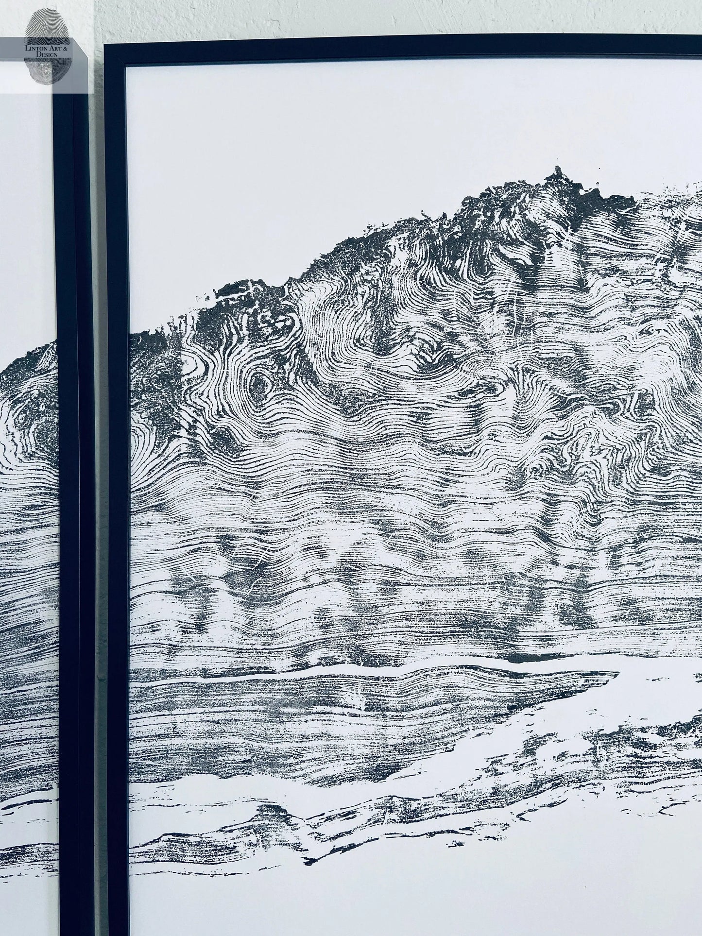 Giant Redwood, Tree ring art print, Made from a real redwood burl, hand pressed woodcut print, not machine printed, by Erik Linton lintonart