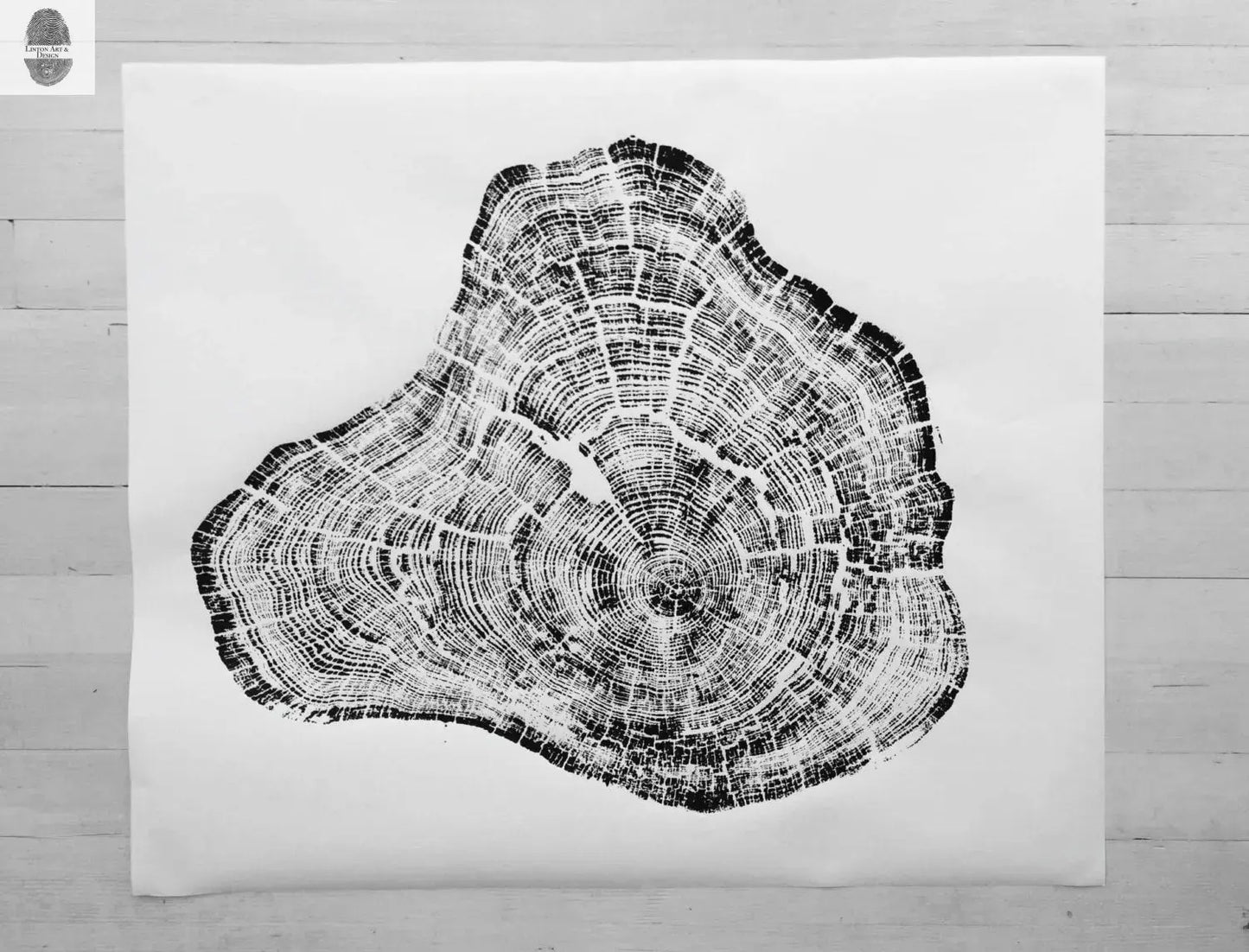 Grand Canyon Art, Huge Wall Art, Tree Ring Print, Arizona Art, Woodcut Print lintonart