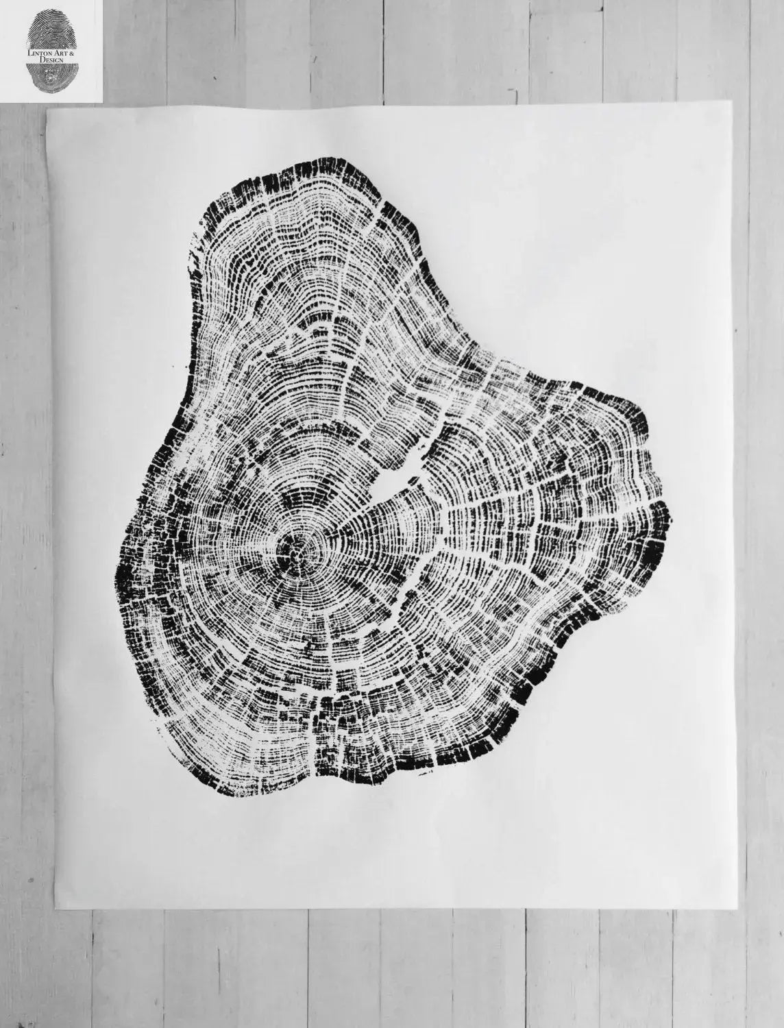 Grand Canyon Art, Huge Wall Art, Tree Ring Print, Arizona Art, Woodcut Print lintonart