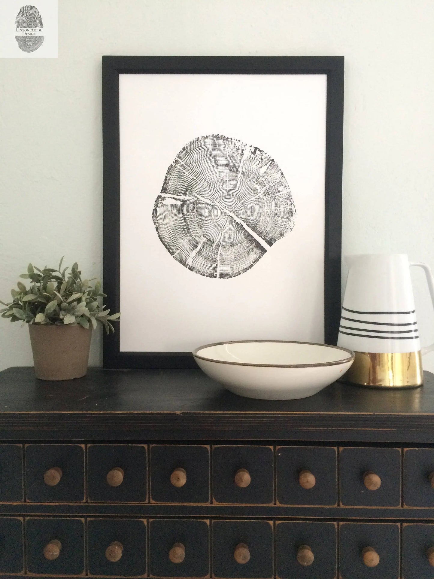 Grand Tetons Print, Tree ring art, Woodcut, Pine Tree art Print, Wyoming Art, Arborist art, Tree Ring Print, Tree hugger gifts, Arborist lintonart