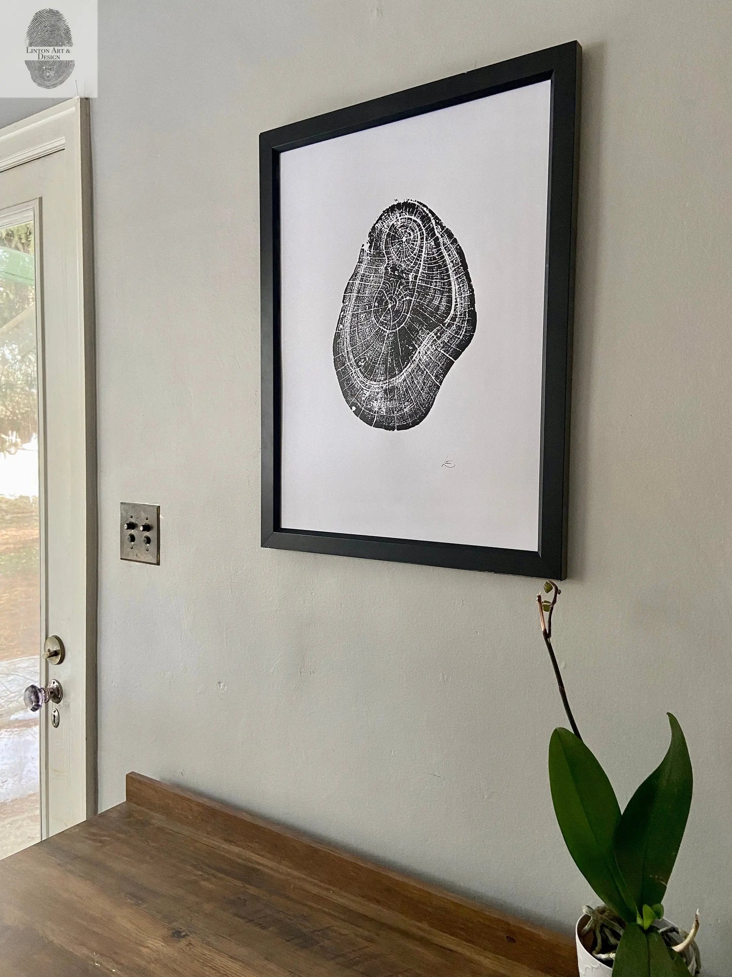 Hawaii Mango Tree, Tree ring print from Hawaii, Tree stump art, 18x24 inch woodcut, handmade by Erik Linton lintonart
