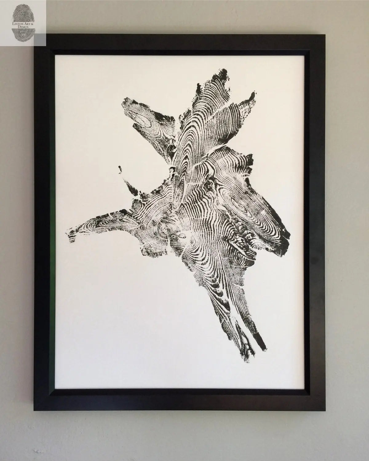 Idaho Wall Art, Wood Wall Art, Tree ring print, Woodcut print, Woodburning art, Abstract botanical, Maodern botanical art, Signed original lintonart