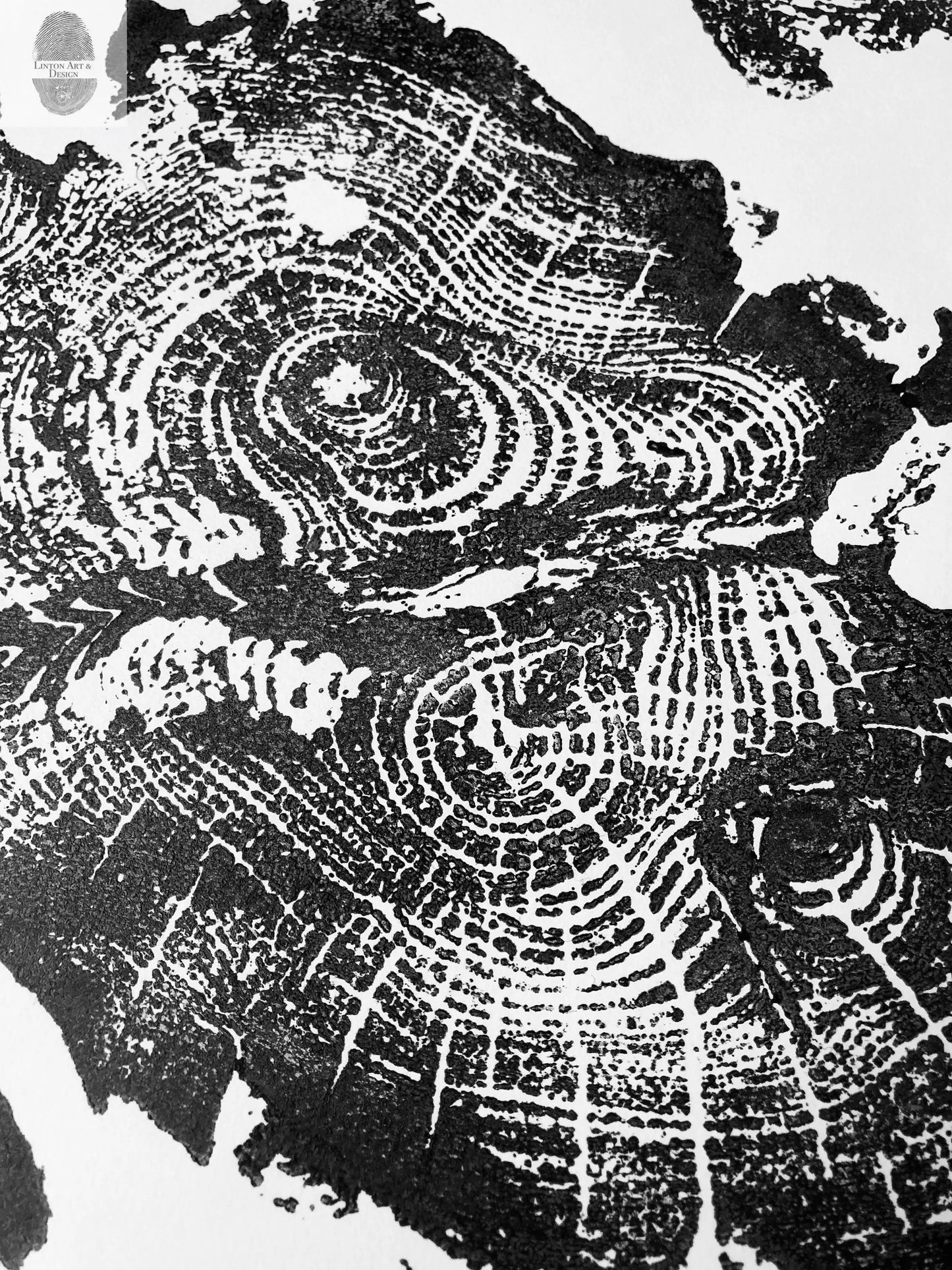 Lake Superior, Michigan Tree Ring Print, Ying Yang tree rings, Tree ring art print, 1st anniversary, tree rounds, tree slices, Tree stump lintonart