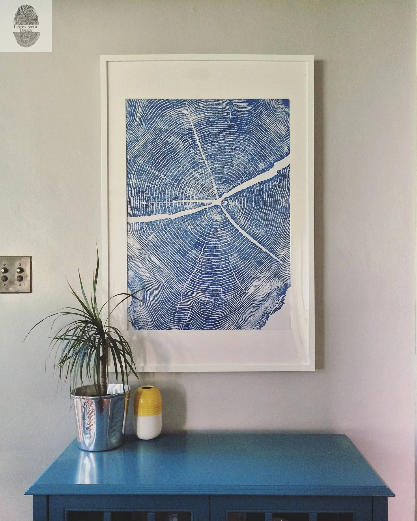 Provo, Utah, Locust in Blue Cropped Tree Ring - 24x36 print lintonart