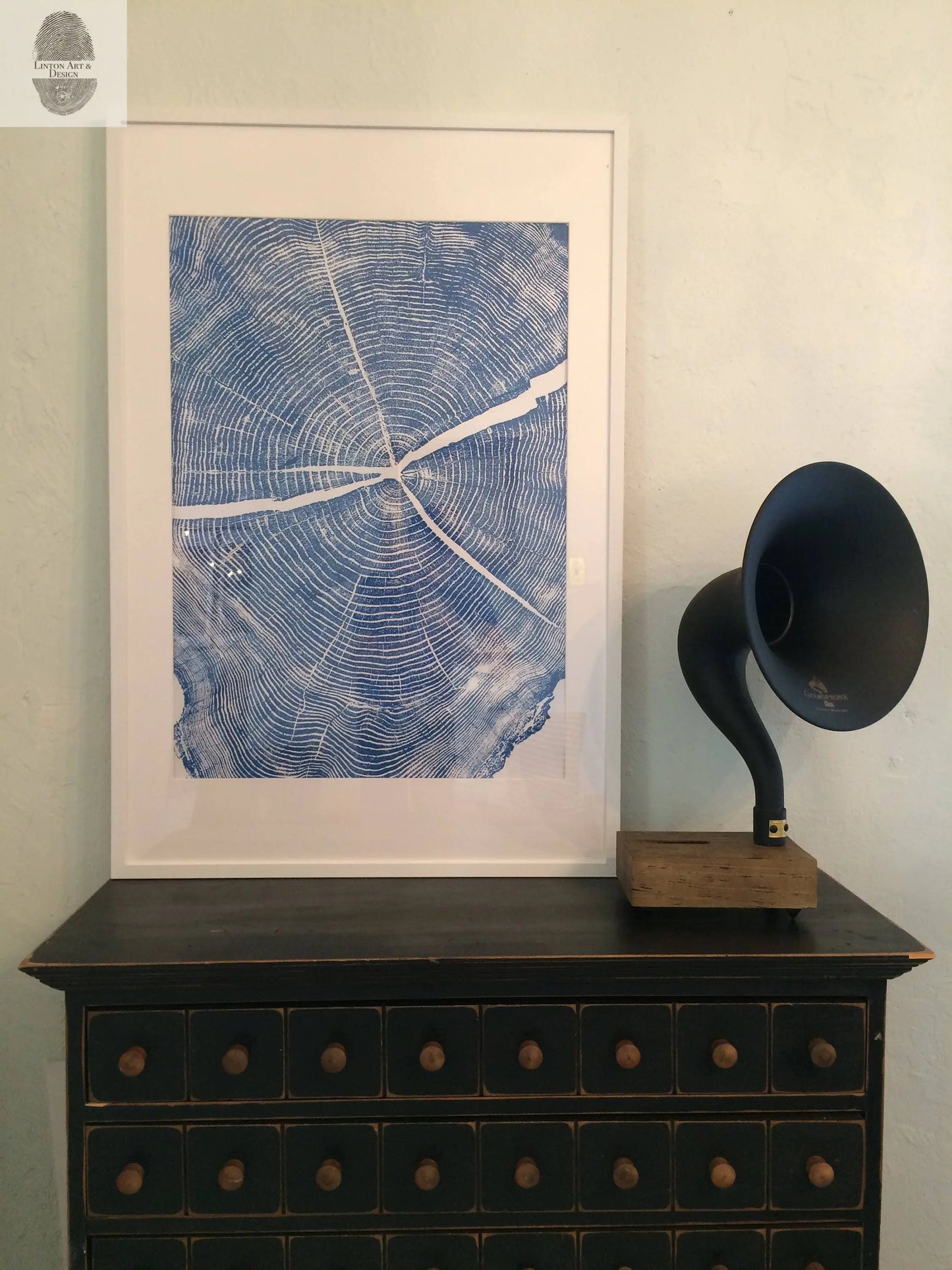 Provo, Utah, Locust in Blue Cropped Tree Ring - 24x36 print lintonart