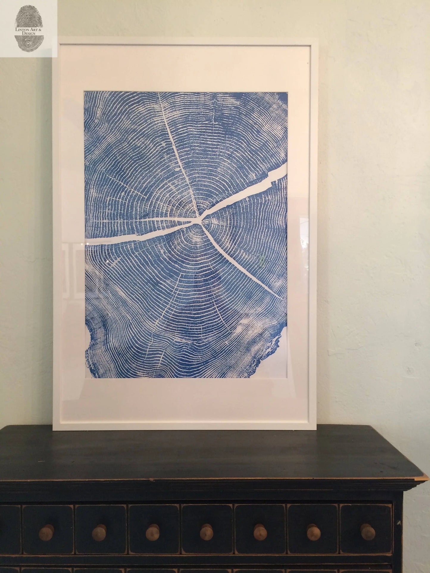 Provo, Utah, Locust in Blue Cropped Tree Ring - 24x36 print lintonart