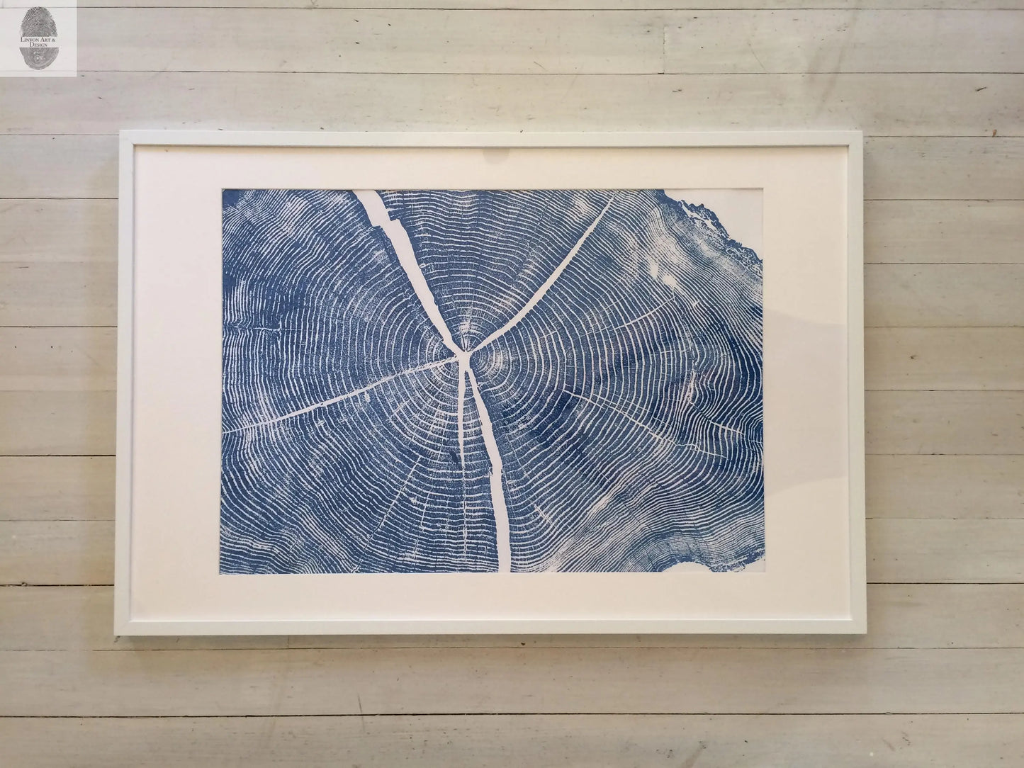 Provo, Utah, Locust in Blue Cropped Tree Ring - 24x36 print lintonart