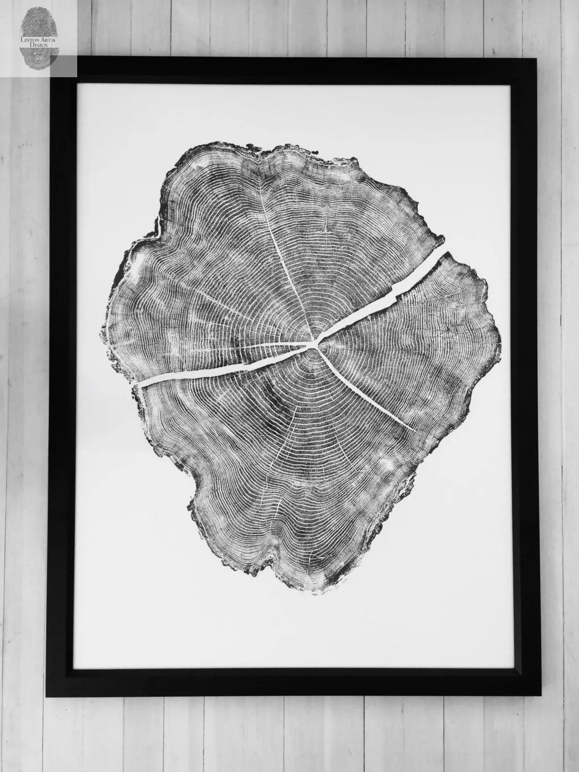 Tree Stump Print, Utah Art, Tree Blocks, Woodcut print, Forestry, Signed Original, 36x48 inches lintonart