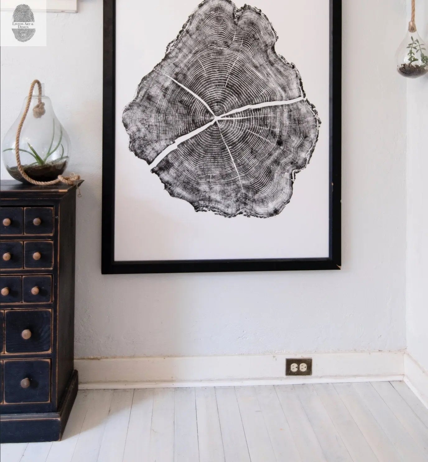 Tree Stump Print, Utah Art, Tree Blocks, Woodcut print, Forestry, Signed Original, 36x48 inches lintonart
