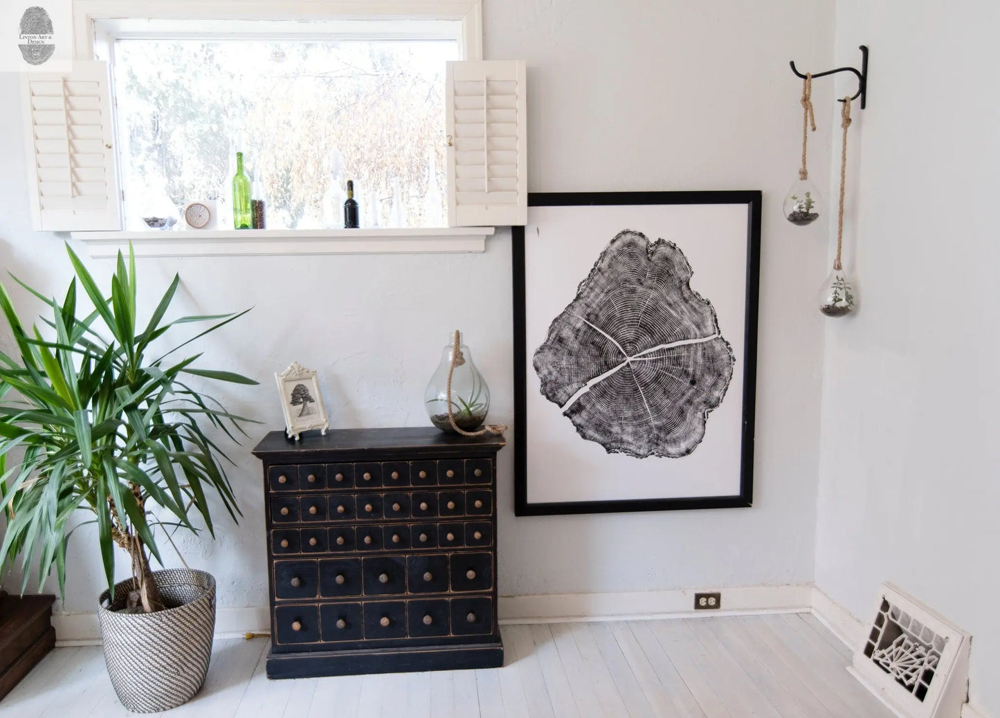 Tree Stump Print, Utah Art, Tree Blocks, Woodcut print, Forestry, Signed Original, 36x48 inches lintonart