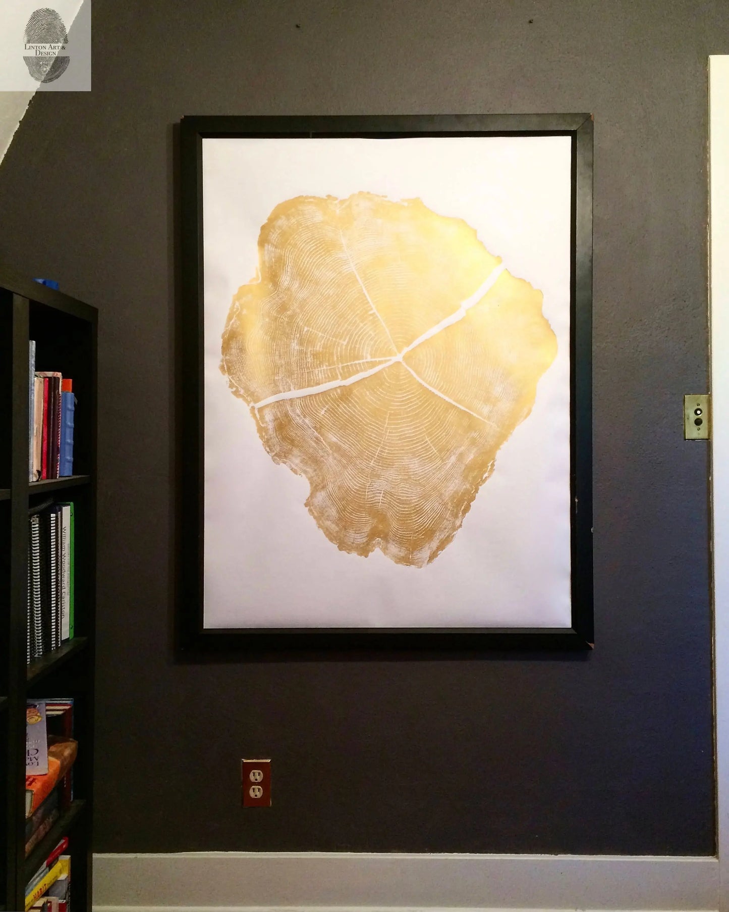 Utah Locust Tree in Gold Ink - 36x48 print lintonart