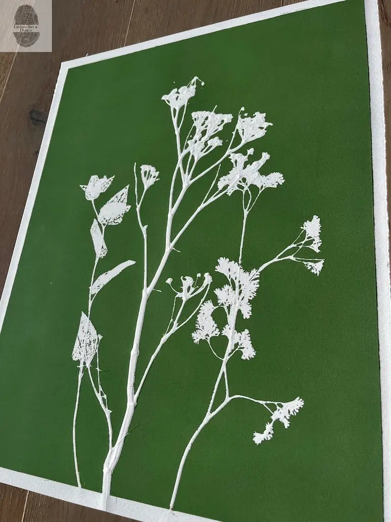 Wild Fennel Hand Pressed Botanical Monotype Print - Original Print 14 3/4 x19 inches lintonart