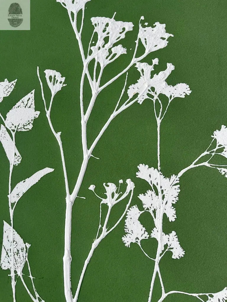 Wild Fennel Hand Pressed Botanical Monotype Print - Original Print 14 3/4 x19 inches lintonart
