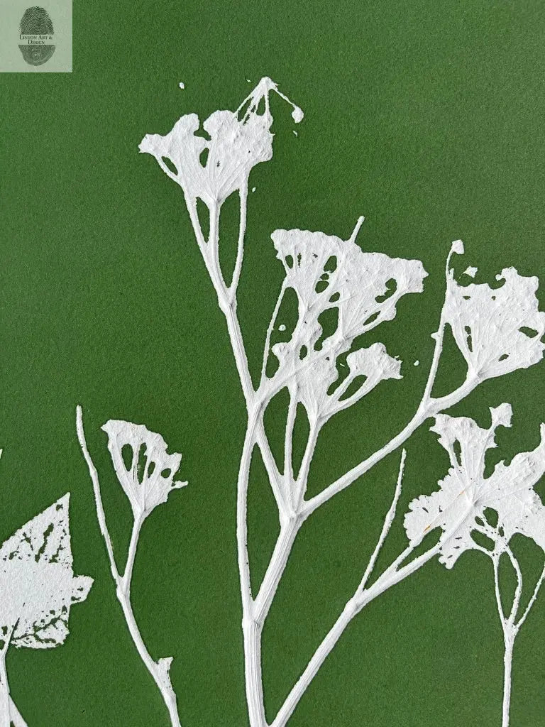 Wild Fennel Hand Pressed Botanical Monotype Print - Original Print 14 3/4 x19 inches lintonart