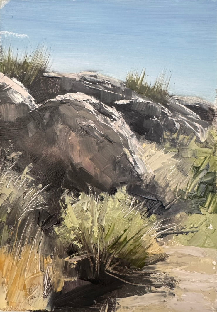 Boulders. 5x7 Original Oil Painting