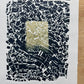 "Pattern Seeking" Abstract Navy Blue Letter Type, Monotype, 14x75x18.75 inches