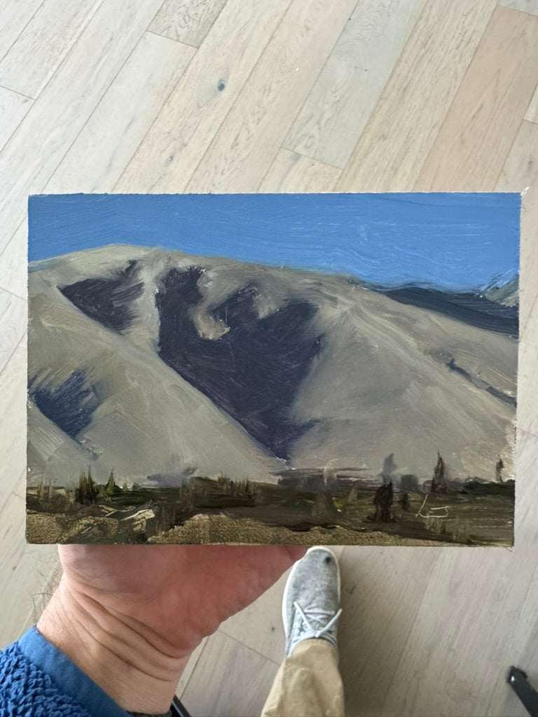 Purple Hills. 5x7 Original Oil Painting