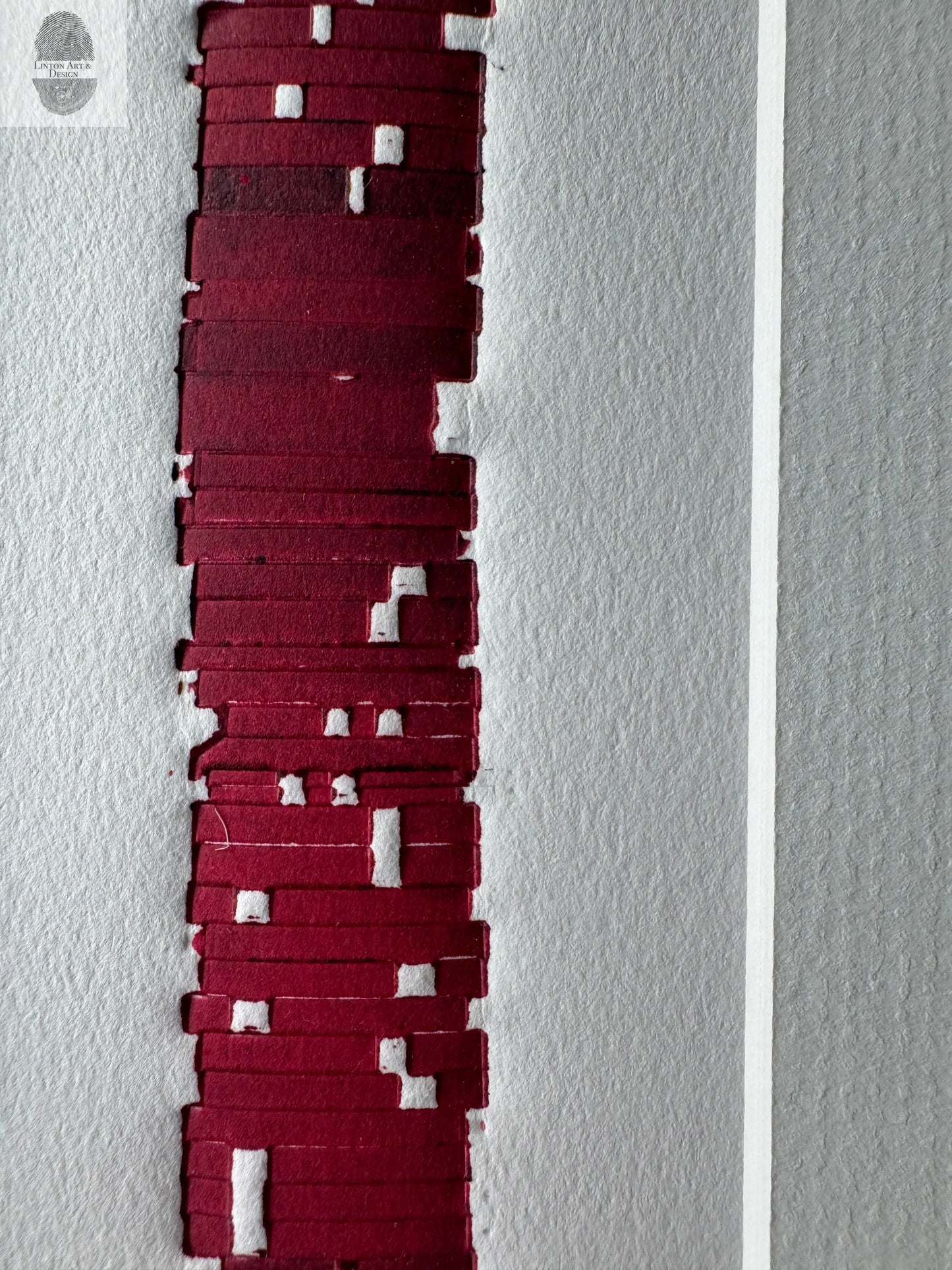 Abstract Letter type, Monoprint, Matted, 18.5x12.5 Inches lintonart
