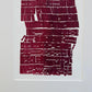 Abstract Red Letter Type Print, Matted, 17x19.5 inches lintonart