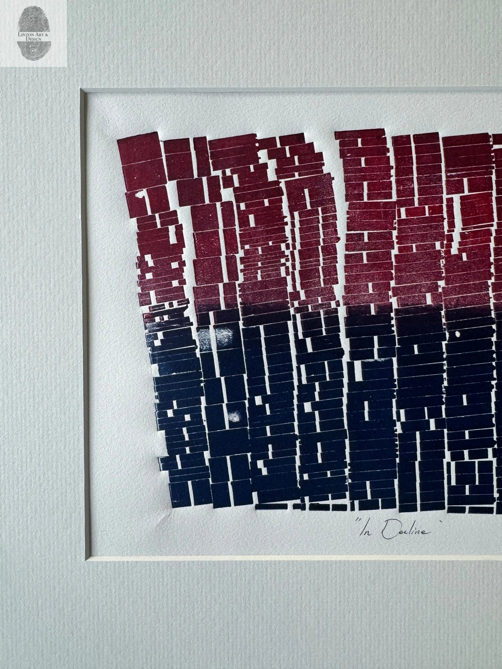Abstract letter type Print, Matted 16.5x20 inches lintonart