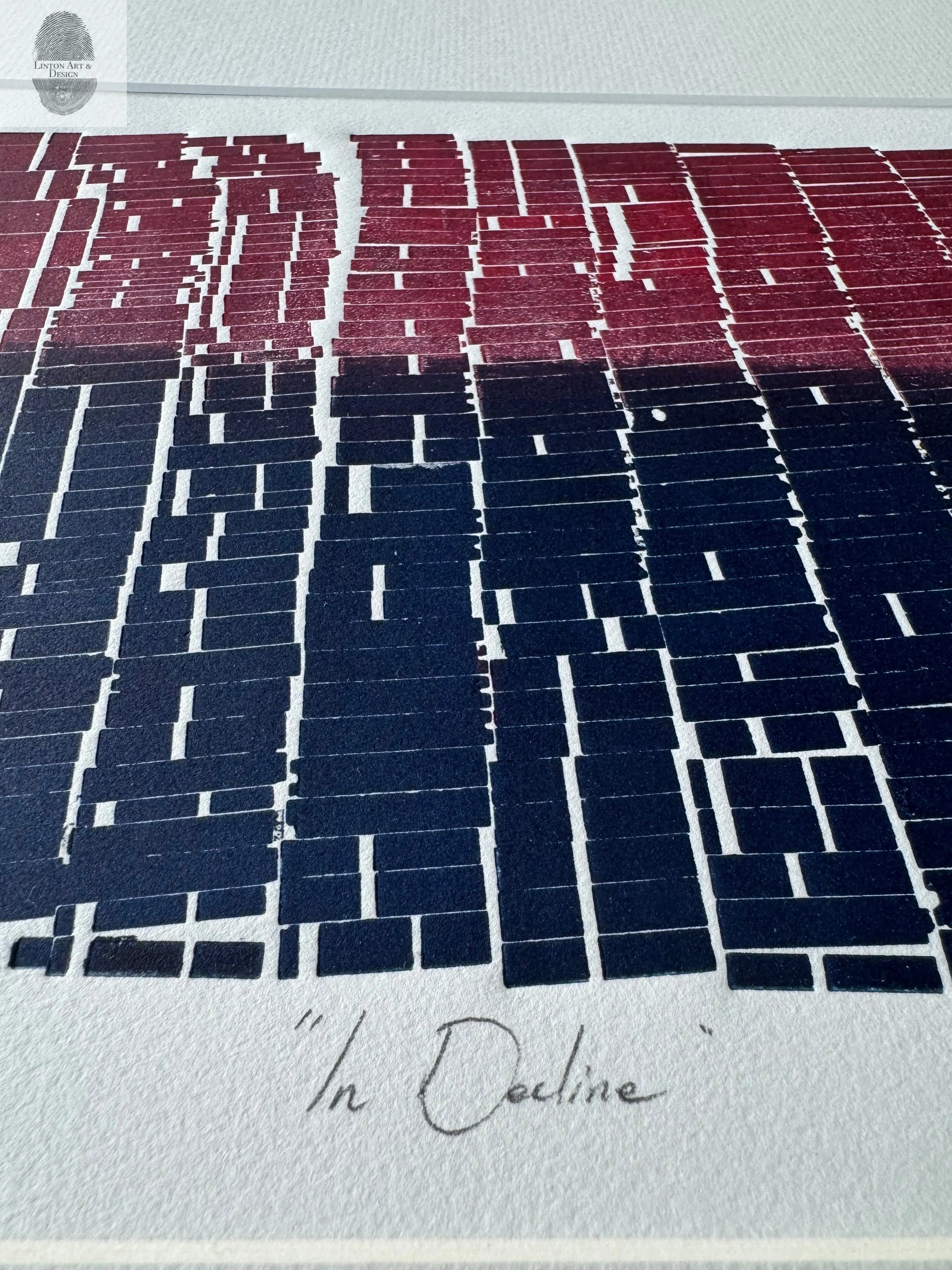 Abstract letter type Print, Matted 16.5x20 inches lintonart