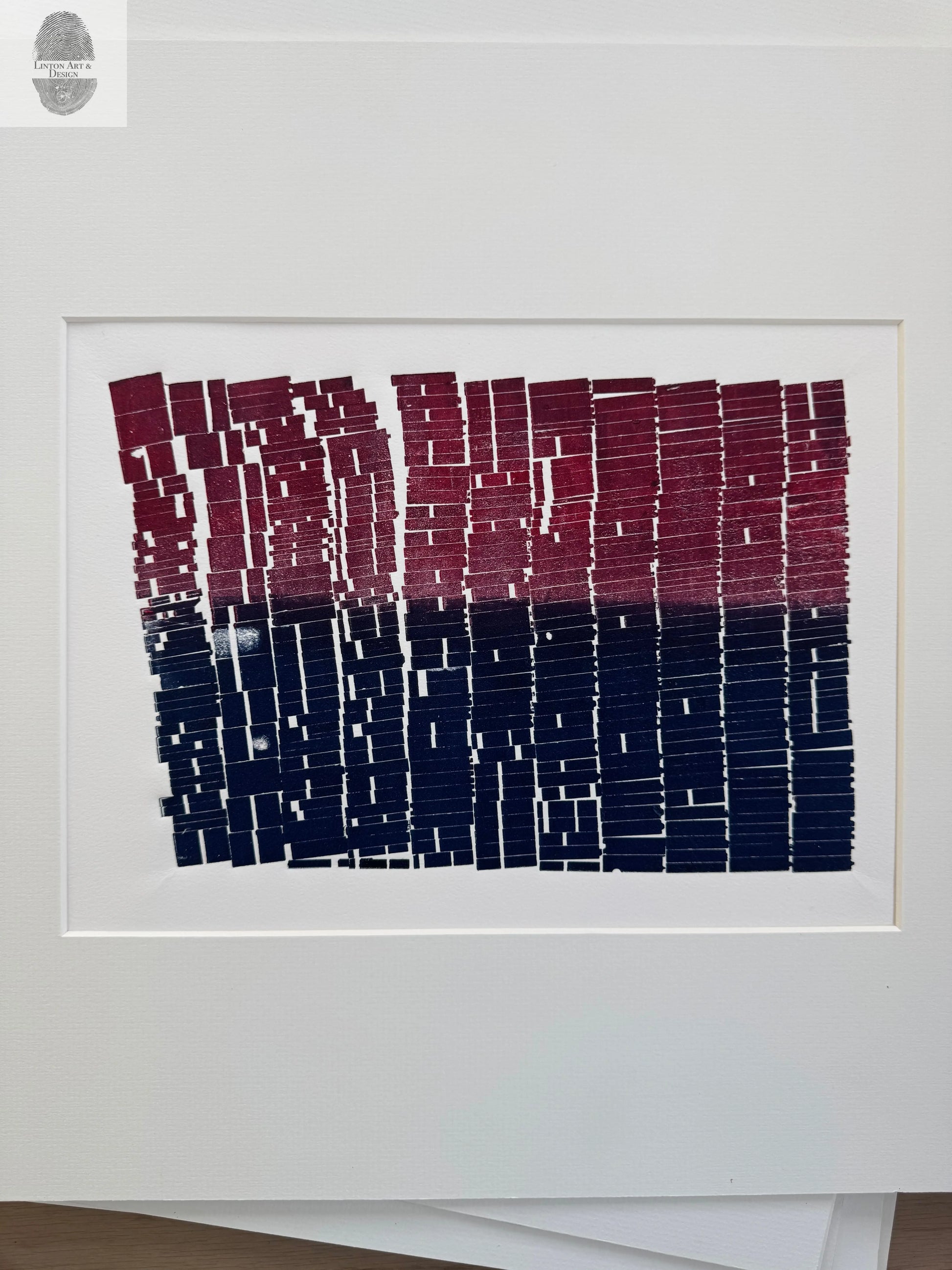Abstract letter type Print, Matted 16.5x20 inches lintonart