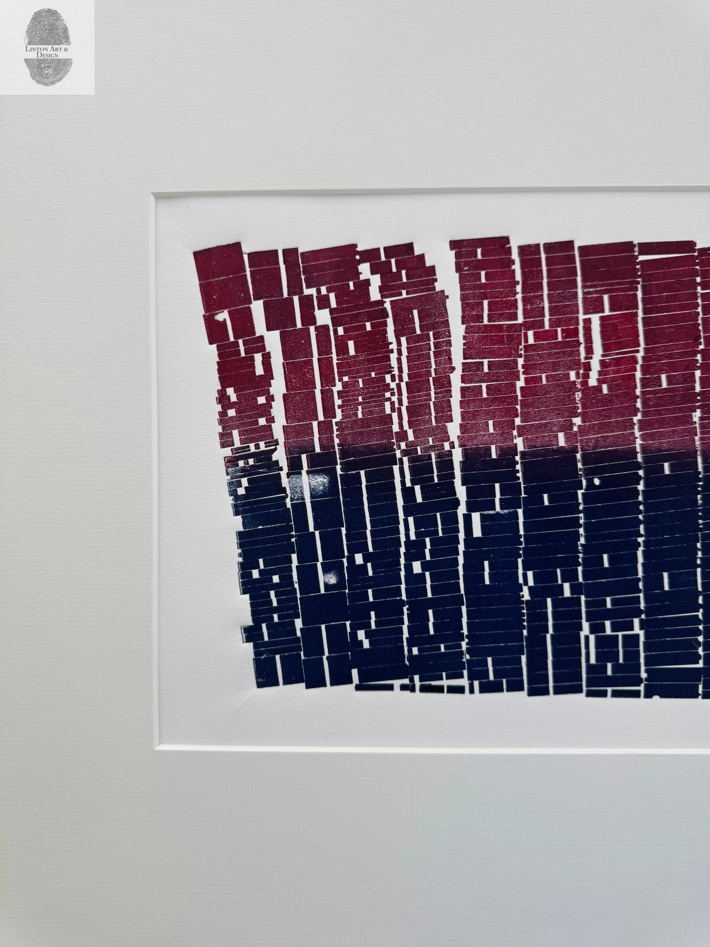 Abstract letter type Print, Matted 16.5x20 inches lintonart