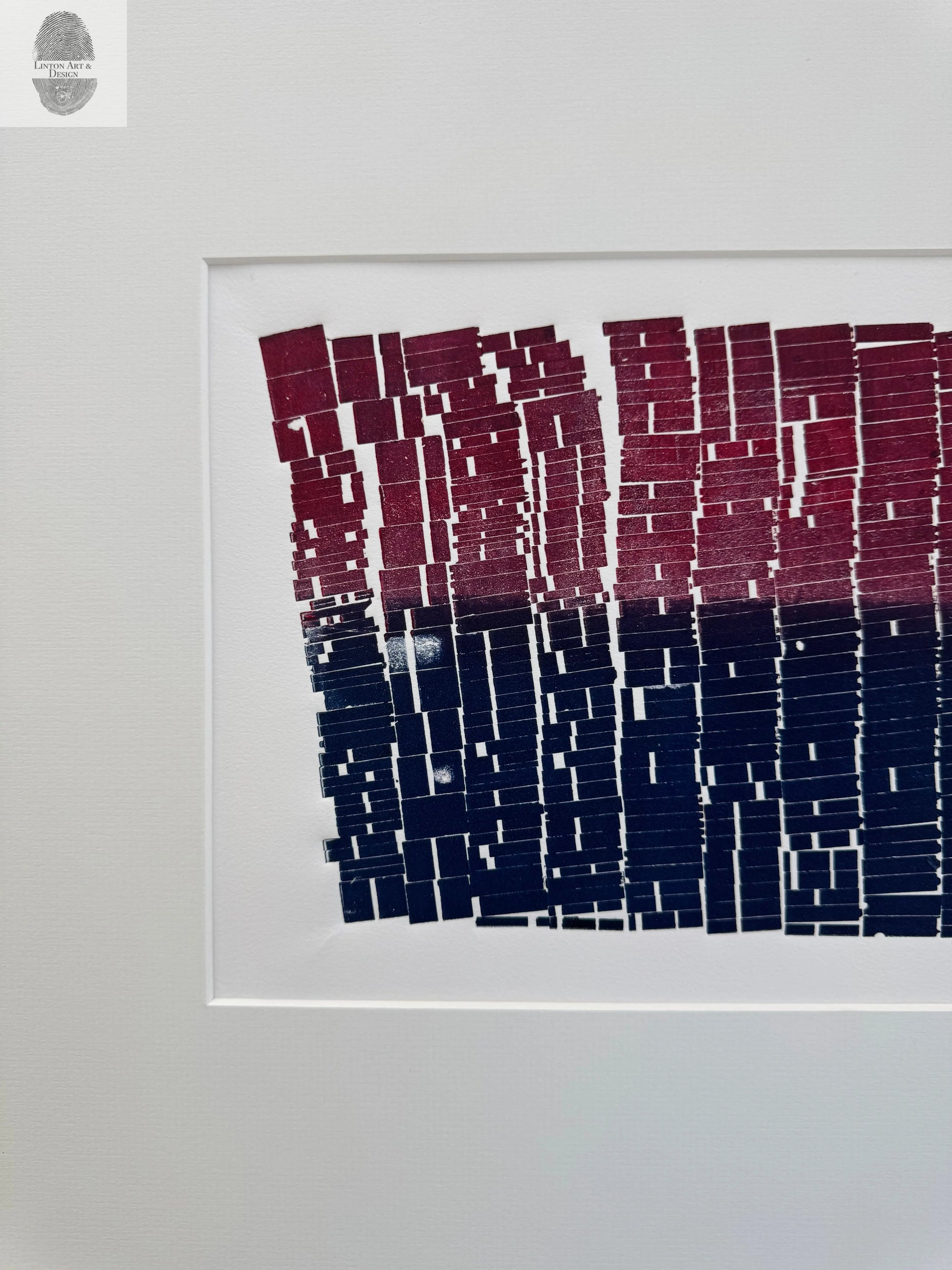 Abstract letter type Print, Matted 16.5x20 inches lintonart