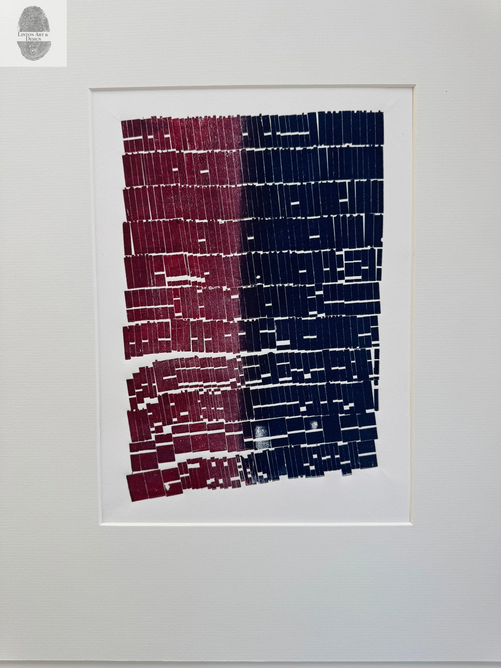 Abstract letter type Print, Matted 16.5x20 inches lintonart