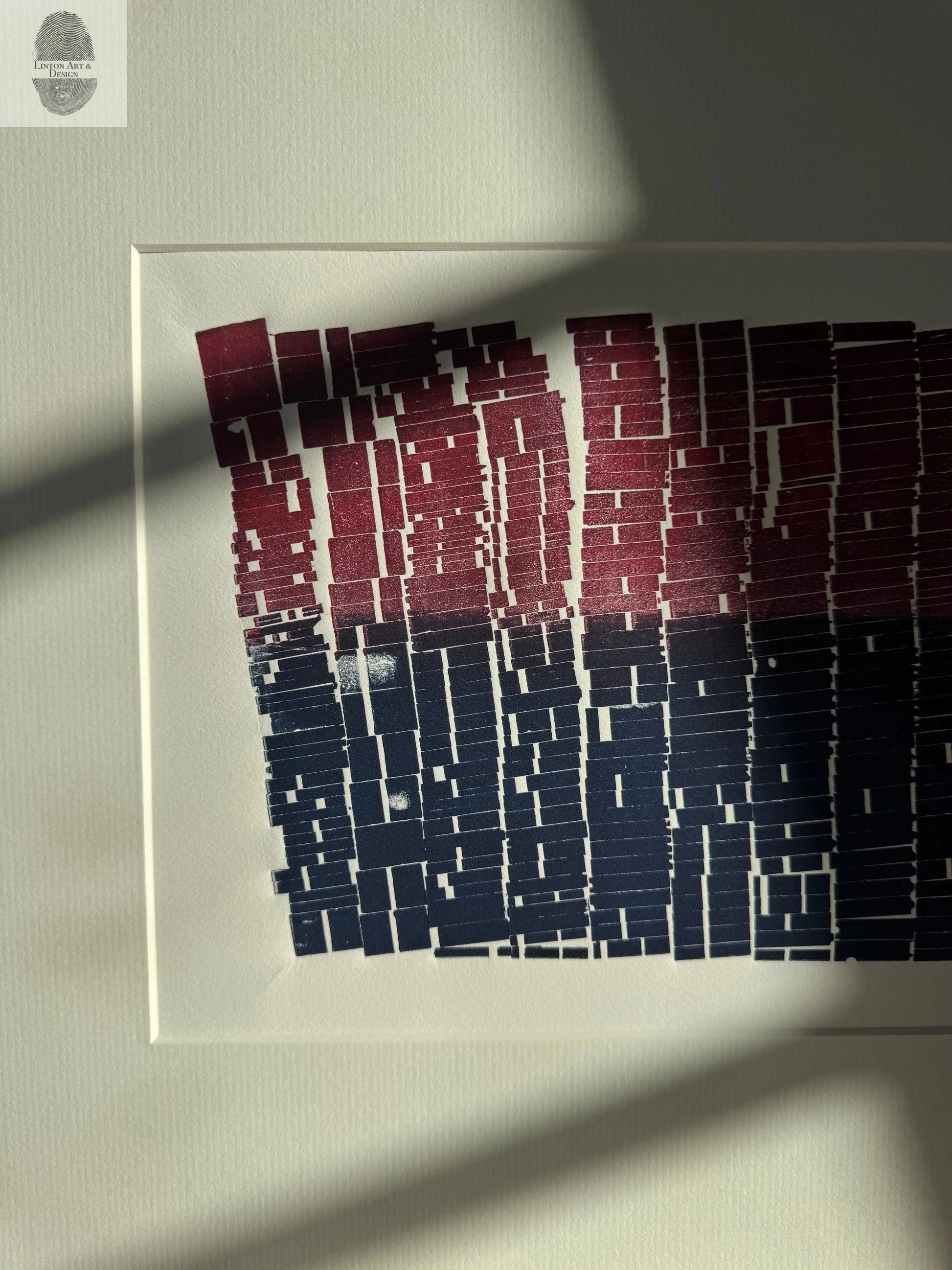 Abstract letter type Print, Matted 16.5x20 inches lintonart