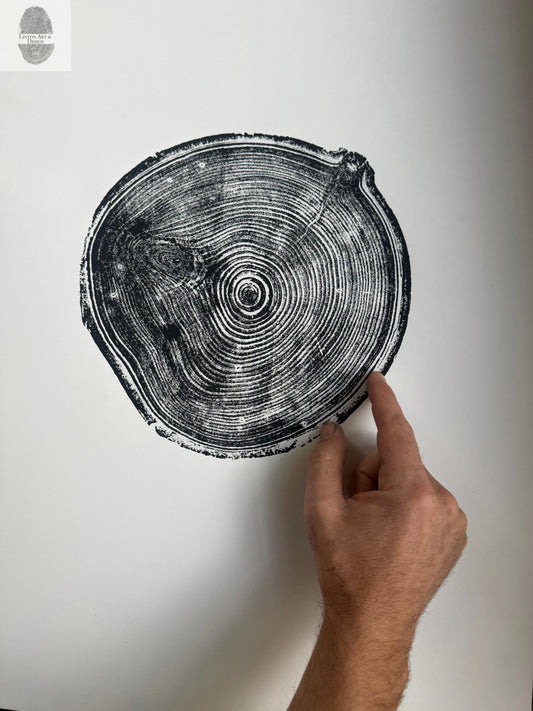 Aspen Tree Ring Print – Carson, New Mexico – 18x24 Original Signed Woodcut lintonart