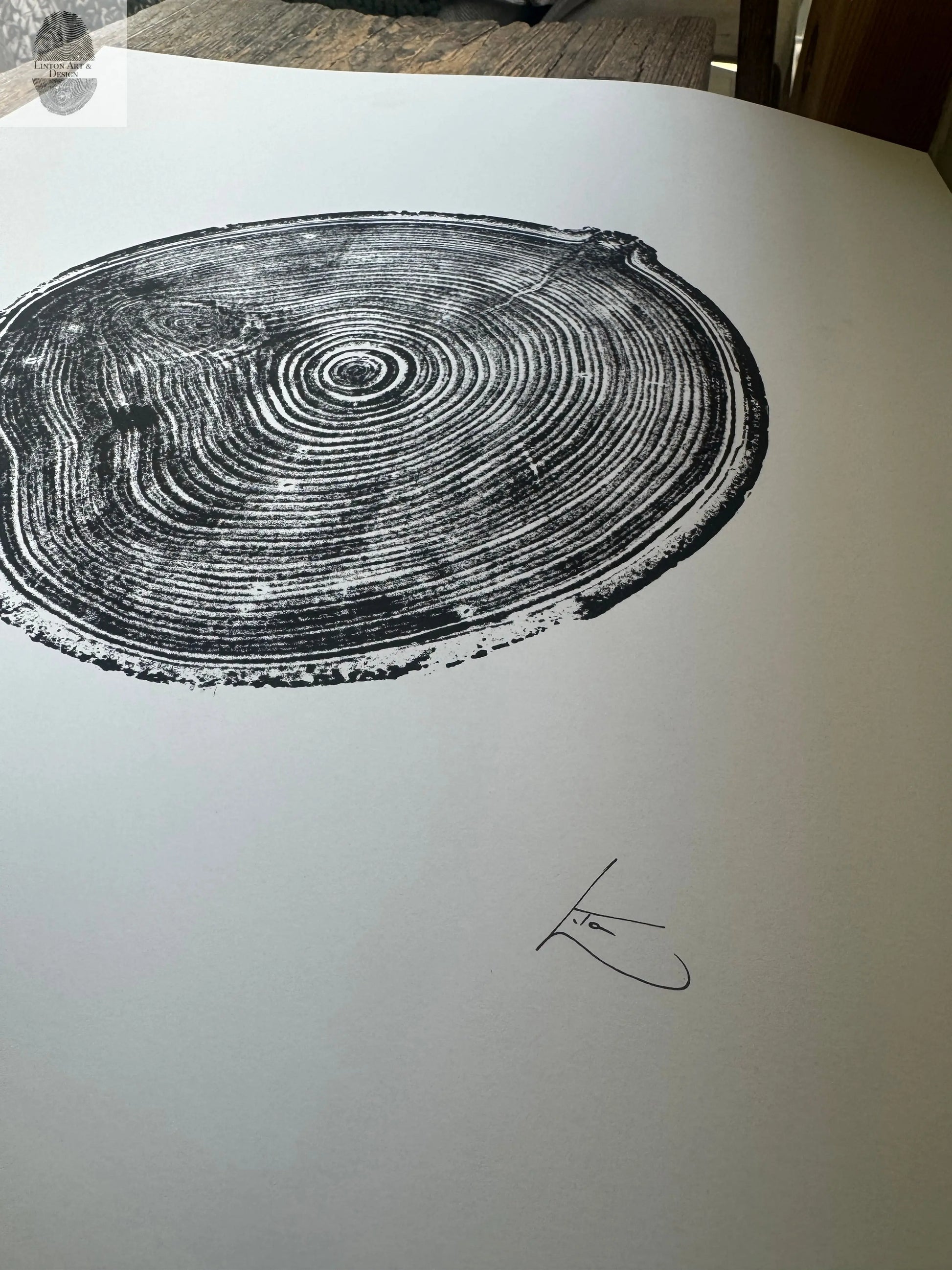 Aspen Tree Ring Print – Carson, New Mexico – 18x24 Original Signed Woodcut lintonart